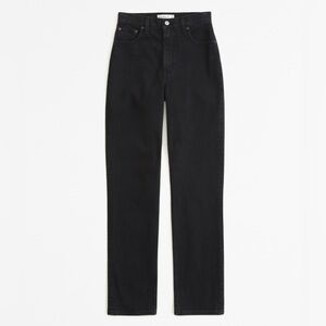Abercrombie Black Ultra High Rise 90s Straight Jean